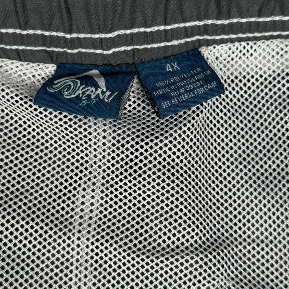 Men's Quick Dry 4X Charcoal Gray Cargo Swim Trunks Board Shorts UPF 50+ Surf